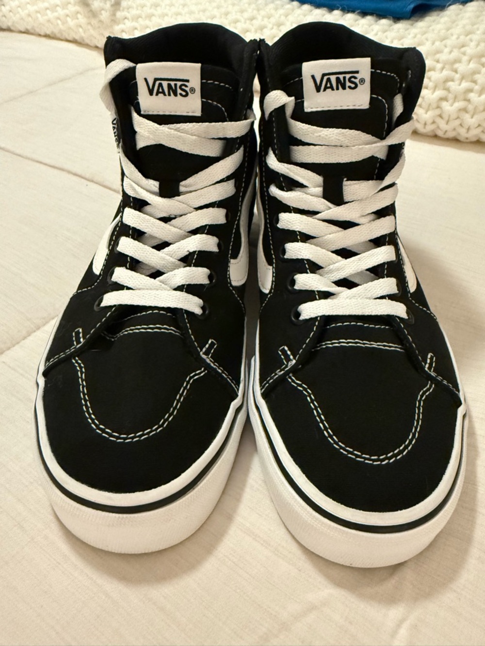 Vans Black Canvas Low-Top Sneakers with White Accents